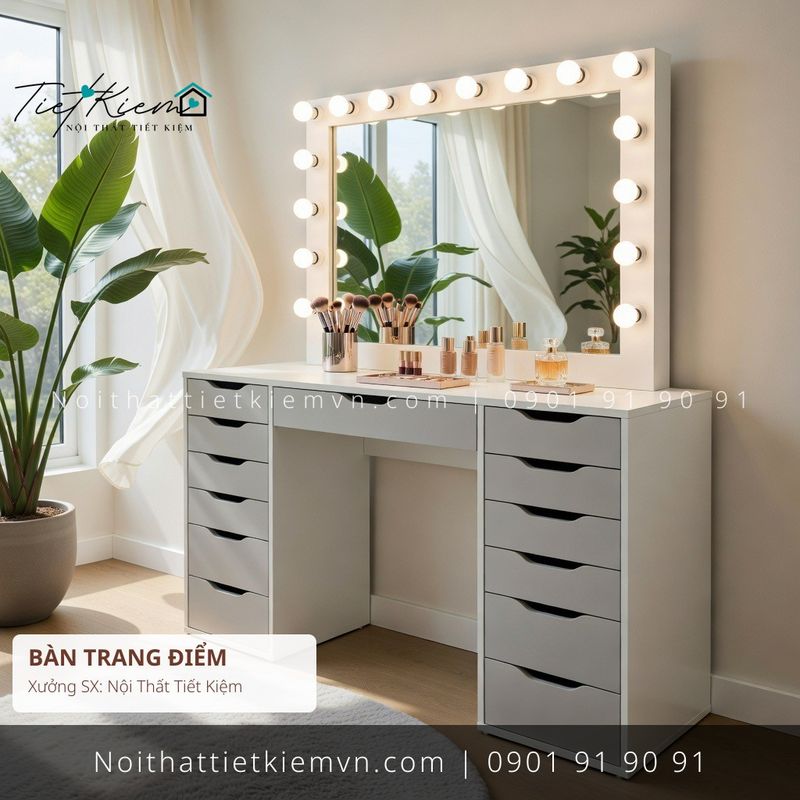3+ bàn trang điểm phong cách Nhật gỗ giá rẻ - Bàn Trang Điểm - Nội Thất Tiết Kiệm