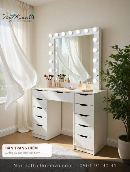3 mẫu bàn trang điểm cánh kính có gương đẽp giá rẻ 1 Bàn Trang Điểm Nội Thất Tiết Kiệm HCM