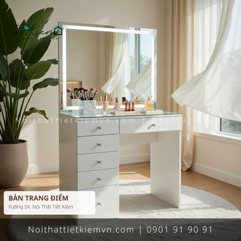 39 mẫu bàn trang điểm cửa kính modern HCM giá rẻ - Bàn Trang Điểm - Nội Thất Tiết Kiệm