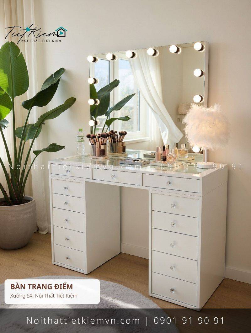 Bàn Trang Điểm đẹp giá rẻ tại Nội Thất Tiết Kiệm HCM 79+ mẫu bàn trang điểm có gương MDF hiện đại giá rẻ - Bàn Trang Điểm - Nội Thất Tiết Kiệm