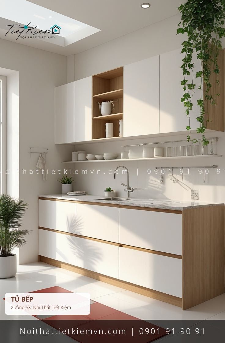 Tủ Bếp đẹp giá rẻ tại Nội Thất Tiết Kiệm HCM 79+ mẫu tủ bếp MDF gỗ cho khách sạn giá rẻ - Tủ Bếp - Nội Thất Tiết Kiệm