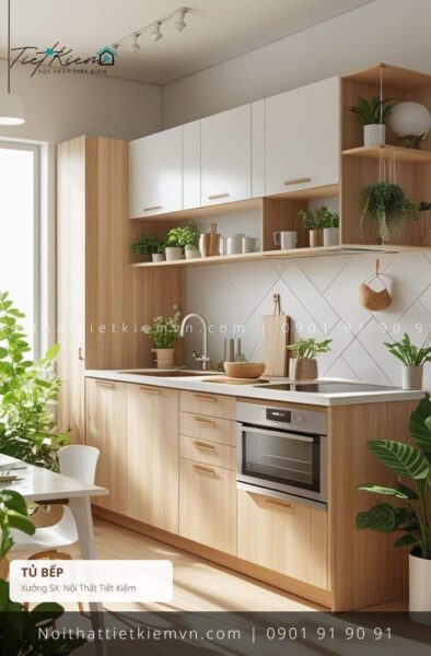 các mẫu tủ bếp cổ điển đẽp cho chung cư giá rẻ 1 Tủ Bếp Nội Thất Tiết Kiệm HCM