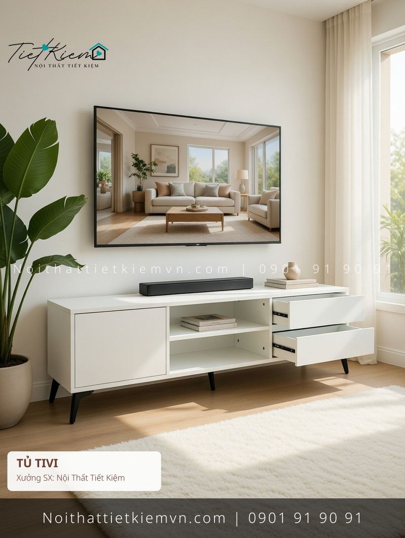 mẫu tủ tivi mini mỏng đẹp giá rẻ - Kệ Tủ Tivi - Nội Thất Tiết Kiệm