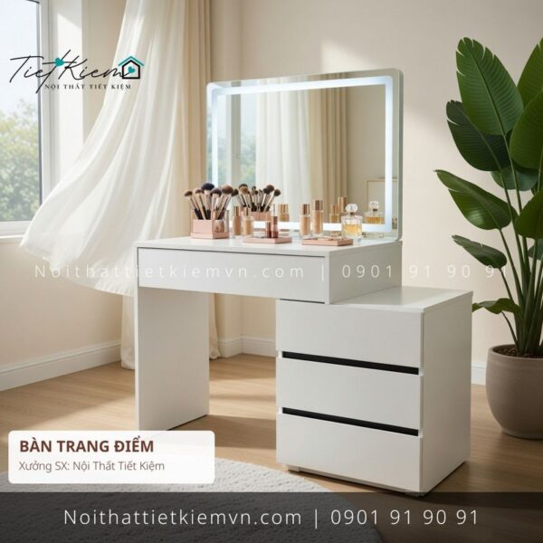 top 19 các mẫu bàn trang điểm cánh mở cao cấp cho salon giá rẻ 1 Bàn Trang Điểm Nội Thất Tiết Kiệm HCM