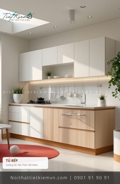 top 3 các mẫu tủ bếp thông minh gỗ thông minh giá rẻ 1 Tủ Bếp Nội Thất Tiết Kiệm HCM