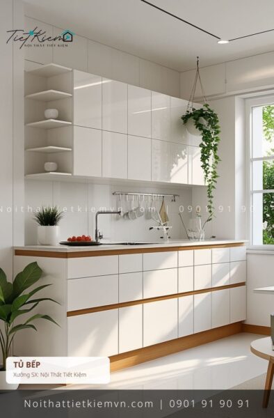 top 3 thi công tủ bếp hcm cửa lùa đẽp giá rẻ