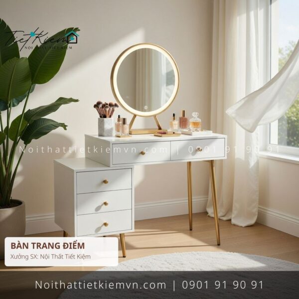 top 39 các mẫu bàn trang điểm đa năng gỗ cho salon giá rẻ 1 Bàn Trang Điểm Nội Thất Tiết Kiệm HCM