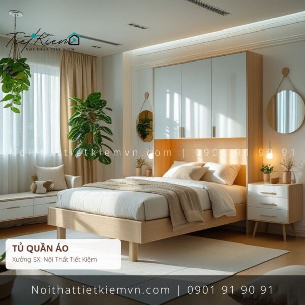 top 39 tủ quần áo cánh kính gỗ quận 7 giá rẻ 1 Tủ Quần Áo Nội Thất Tiết Kiệm HCM