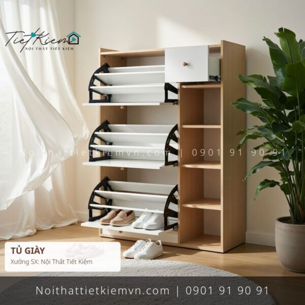 top 52 các mẫu tủ giầy cánh mở có gương hiện đại giá rẻ 1 Tủ Giày Nội Thất Tiết Kiệm HCM