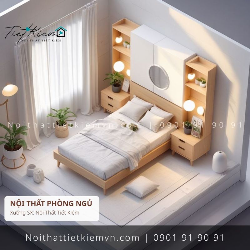 top 52 giường hiện đại có gương cho phòng khách giá rẻ - Giường Ngủ - Nội Thất Tiết Kiệm