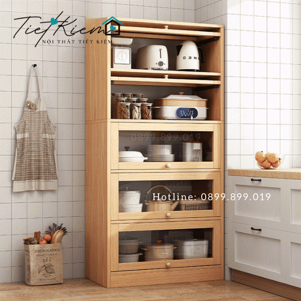Kệ để đồ nhà bếp gỗ đa năng KB0091 9 kệ bếp gỗ