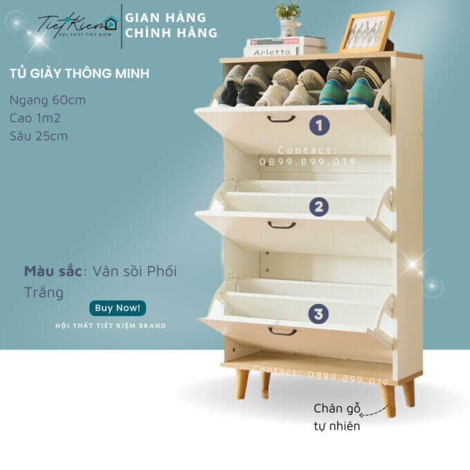 Bố trí tủ giày gỗ thu hút phong thủy 15 tu-giay-go