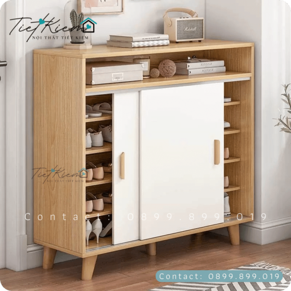 Tủ giày cửa lùa gỗ